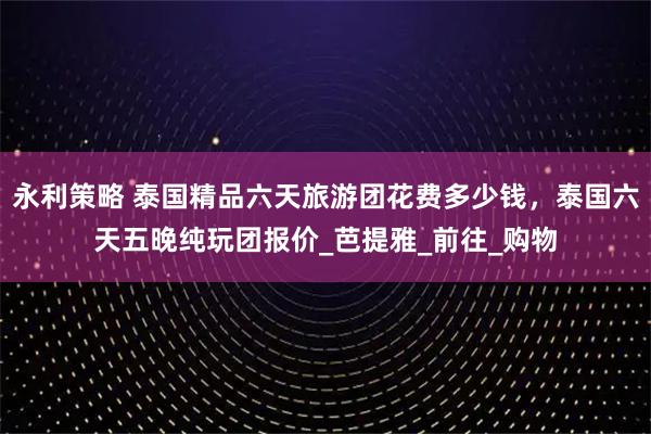 永利策略 泰国精品六天旅游团花费多少钱，泰国六天五晚纯玩团报价_芭提雅_前往_购物