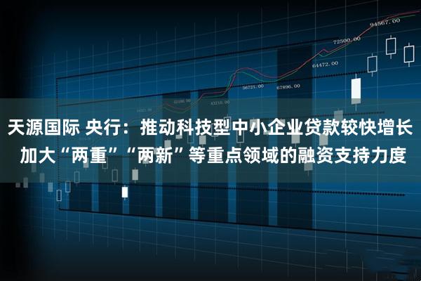 天源国际 央行：推动科技型中小企业贷款较快增长 加大“两重”“两新”等重点领域的融资支持力度